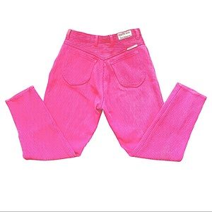 VTG Bubble Gum Hot Pink High Waisted Ribbed Striped Pants